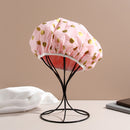 Polka Dot Double Layers Shower Cap(Pink)WaterProof