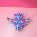 Transparent Airplane with Colorful Moving Gears, Music, and LED Effects.