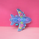 Transparent Airplane with Colorful Moving Gears, Music, and LED Effects.