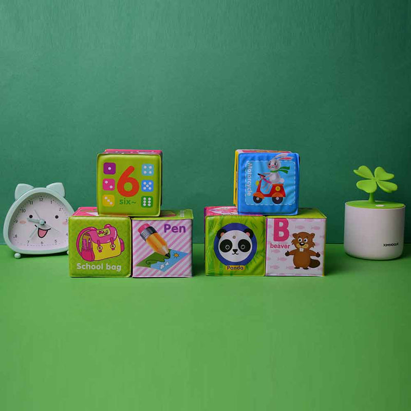 Set of 8 Educational Foam Cubes Coloured Cubes for Baby Large size.