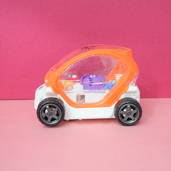 Toy Electric Transparent Gear Concept Police Car With Lights Music Universal Wheel Vehicles Toys For Kids.