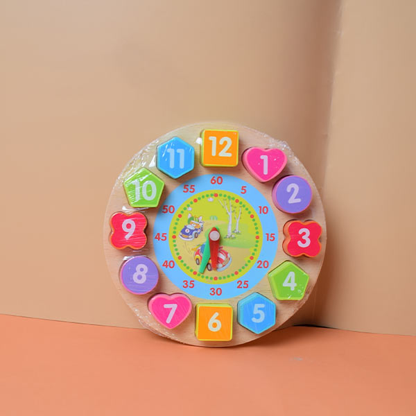 New Classic Toys Wooden Multi Clock Puzzle for Toddlers 2 Years and Up Educational Toys and Color Perception Toy for Preschool Age Toddlers Boys Girls