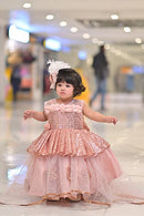 " Peach Fairy Bow" Princess Frock ( 1 to 3 Years)