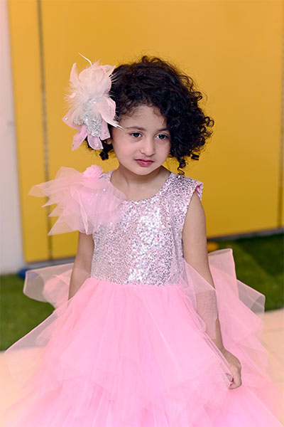Pink Sizzling Cut Cap Style Frock ( Customized for all ages)