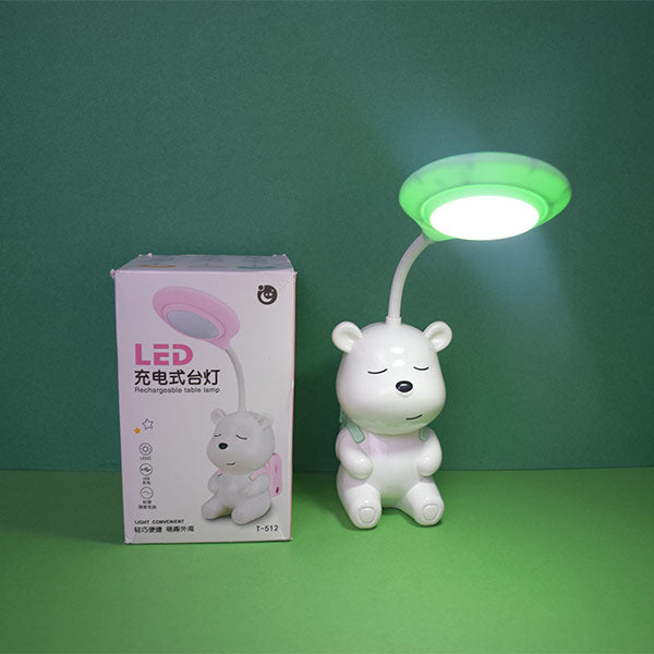 Cute Teddy Bear Desk lamp USB Charging Table Lamp Creative Night Lamp with Bookbag Style Pencil Sharpener