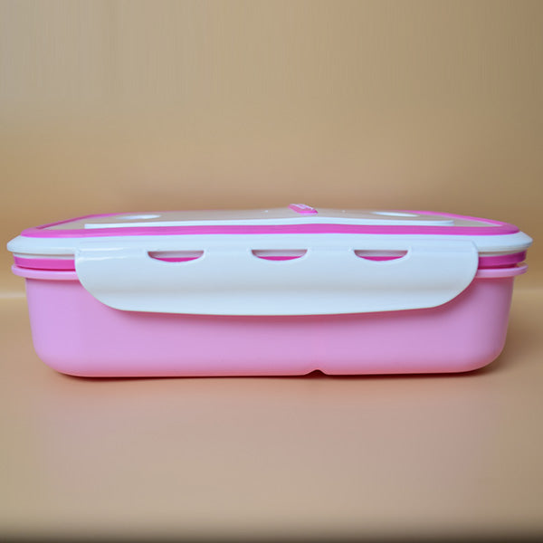 2 Compartments Lunch Box with spoon and airtight double side lock. ( Price For 1 Piece)