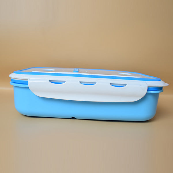 2 Compartments Lunch Box with spoon and airtight double side lock. ( Price For 1 Piece)
