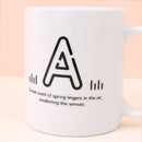 350ml/11.8fl.oz. Letter Series "A" Basic Ceramic Tea/Coffee Cup (White)