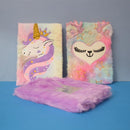 Cute Cartoon Character Notebook With Soft Plush Feather,  Writing Book for Kids Girls And Boys. (Price For 1 Piece).
