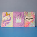 Cute Cartoon Character Notebook With Soft Plush Feather,  Writing Book for Kids Girls And Boys. (Price For 1 Piece).