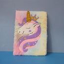 Cute Cartoon Character Notebook With Soft Plush Feather,  Writing Book for Kids Girls And Boys. (Price For 1 Piece).