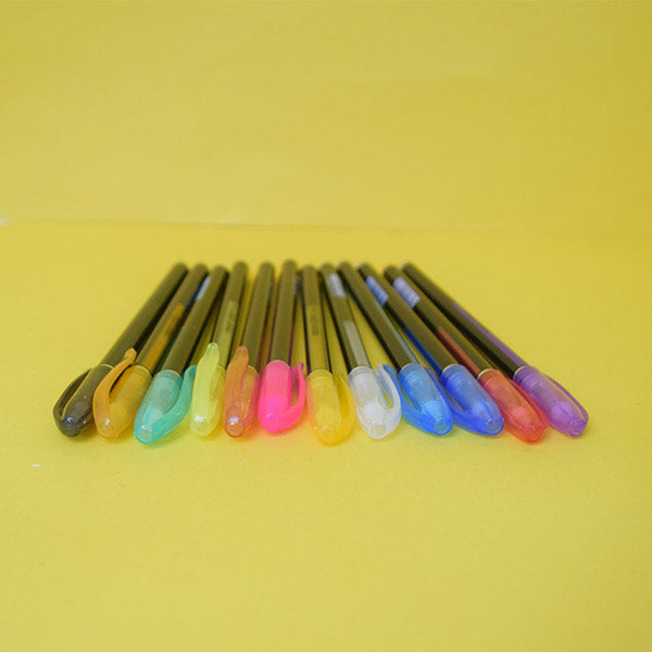12 Different  Glitter Colors, Gel Pen Best Gift For Coloring Kids. ( Price for 1 piece)