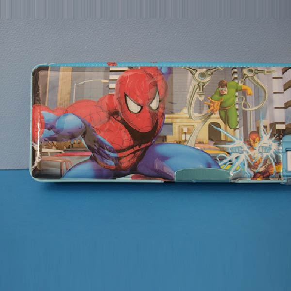 Spider Man Pencil Box with Light Lamp & Dual Sharpener for Girls & Boys Gifts Art Plastic Pencil Box for School