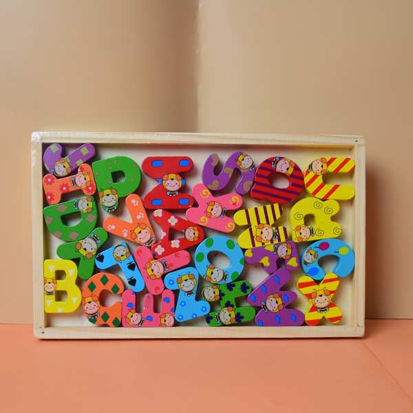 Baby Montessori Boxed Alphabet Blocks Educational Wooden Toys Digital Letter Preschool Learning Blocks English Didactic Material