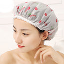 Water Drop Pattern Double Layers Shower Cap (Pink)