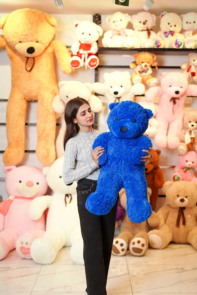 Soft And Huggable Jumbo Brown Teddy Bear 100cm - Giant Teddy Bear (Blue)