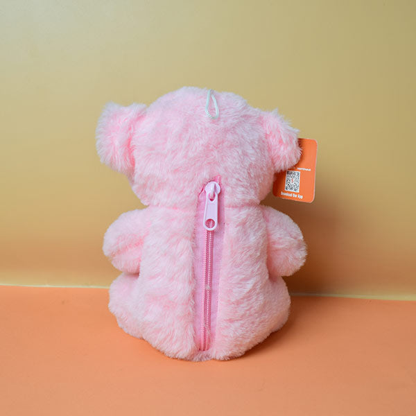 Cute Looking Teddy with Pink Stripe. Soft and Plush Small teddy Bear.