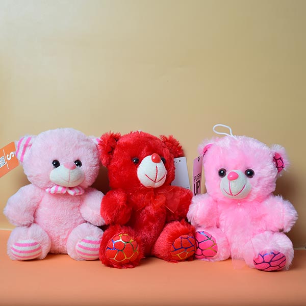 Cute Looking Teddy with Pink Stripe. Soft and Plush Small teddy Bear.