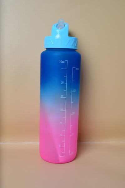 Gradient 1 Liter Sports Water Bottles Motivational Water Bottle with Time Marker Leak-proof BPA Free Drinking Water Bottle Fitness. (price for 1 piece)