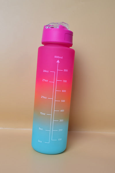 Leak-Proof Sports Bottle, Motivational Water Bottle with Time Marking for Sports, Cycling, Gym, Outdoor