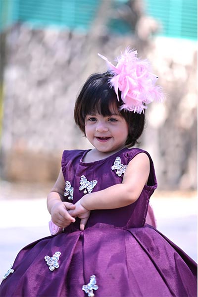 Lilac Dove Plum Short Frock ( 1 to 2 Years)