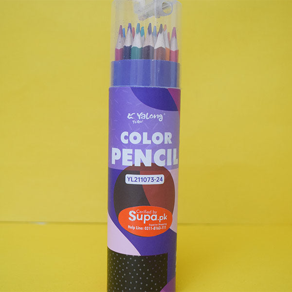 Pack of 24 Pencil Colors With Attached Sharpener.