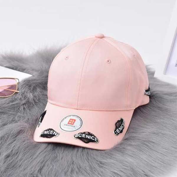 Popular stereo printing belt baseball cap - pink