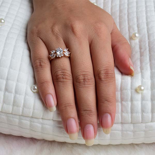 Cluster Solitaire with Round and Marquise Diamonds Totaling | Size (17)
