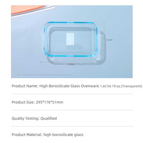 High Borosilicate Glass Ovenware 1.6l/54.1fl.oz.(Transparent)