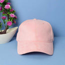 Suede Simple Plain Children Baseball Cap (Pink)