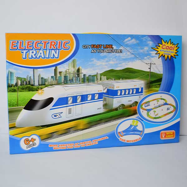 Ready To Go Electric Train Set With Light | Double Track White Color