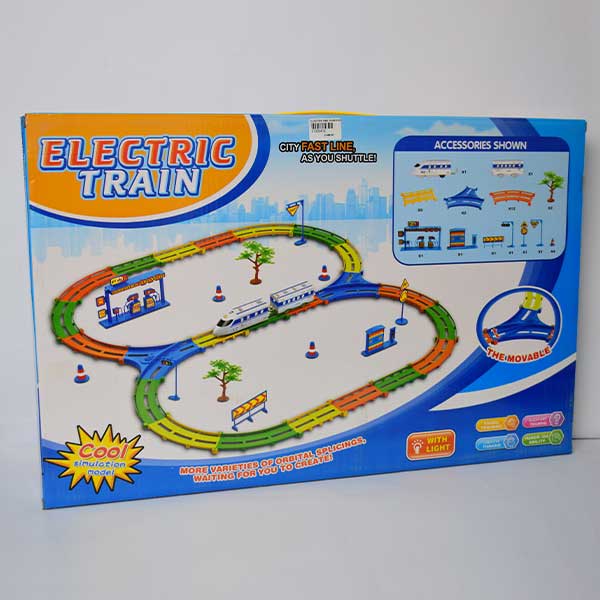 Ready To Go Electric Train Set With Light | Double Track White Color