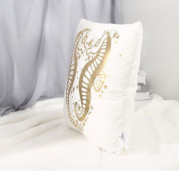 Sea Horse Hot Stamping Throw Pillow