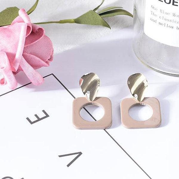 Stylish Hollowed-Out Square Dangle Earrings