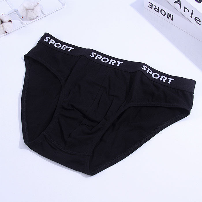 Sports Solid Color Briefs for Men's Underwear  In Black Color (XXL)