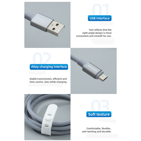 1 Meter Braided Micro-USB Cable (Gray)