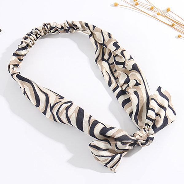 Stylish Zebra Stripes Bow Headwrap