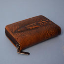 Crocodile Alligator Vintage Mens Leather Wallet Purse | Zipper Pouch Elegant Casual Stylish Compact Card Holder Purse Gif Box