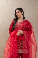BT 3 PIECE EMBROIDERED RAW SILK SUIT (LUXURY-PRET
