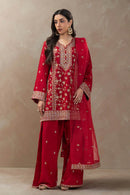BT 3 PIECE EMBROIDERED RAW SILK SUIT (LUXURY-PRET