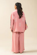 BT 2 PIECE EMBROIDERED SELF JACQUARD SUIT (PRET