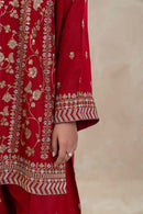 BT 3 PIECE EMBROIDERED RAW SILK SUIT (LUXURY-PRET