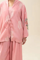 BT 2 PIECE EMBROIDERED SELF JACQUARD SUIT (PRET