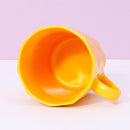 380ml/12.8fl.oz. Solid Color Diamond Pattern Basic Ceramic Cup (Yellow)