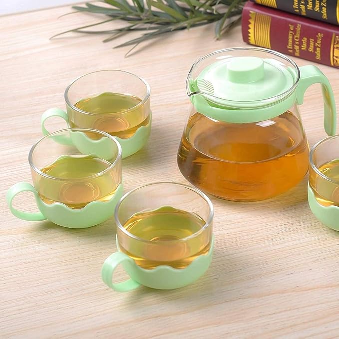 Simple Fashion Glass Teapot Set 900ml. (Green)