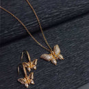 Golden Elegance Butterfly Earring & Necklace Set