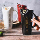 Special for you Ceramic Coffee Mug Black | Tall Sipper Ceramic Mug with Straw ( Love )