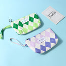 Delicate Rhomboid Plaid Series Rectangular Makeup Bag