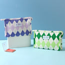 Delicate Rhomboid Plaid Series Rectangular Makeup Bag