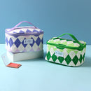 Delicate Rhomboid Plaid Series Rectangular Makeup Bag